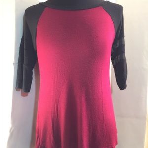 Boyfriend Tee 3/4 Sheer Striped Sleeve